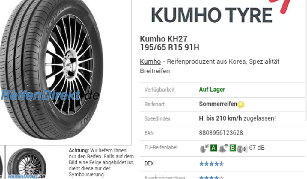 Wer hat Erfahrung mit Reifen Kumho Ecowing KH 27 - PRIUSforum